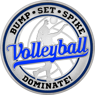 Royal Blue "Volleyball" with Navy Blue Outer Circular Borders